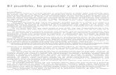 Dussel El Pueblo, lo popular y el populismo