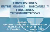 CONVERSIONES GRADOS, RADIANES Y FUNC TRIGON Versión Bolg