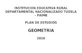 Plan de estudios geometría 2010. I.E.D Tudela, Paime