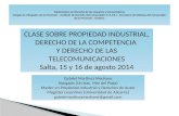 Clase sobre Propiedad Industrial, Intelectual, Defensa de la Competencia y Telecomunicaciones