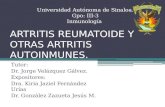 25. Artritis reumatoide y otras artritis autoinmunes (09-Nov-2013)