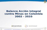 Balance Acción Integral contra Minas en Colombia 2002 - 2010