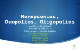 Monopsonios, Duopolios y Oligopolios