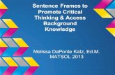 MATSOL Presentation - Sentence Frames