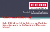 Reforma laboral 3-2012
