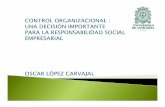 Control Organizacional: Una decisión importante para la Responsabilidad Social Empresarial
