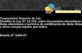 Opinion ONG META por proyecto reforma ley documento electrónico y firma digital en comisión economía del senado