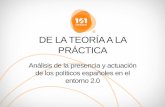 Política2.cero. Lúa Monasterio: De la teoría a la práctica: análisis de la presencia y actuación de los políticos españoles en el entorno 2.0.