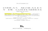 Tomo III - OBRAS MORALES Y DE COSTUMBRES - Plutarco -  Máximas de reyes y Generales