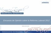 Resultados encuesta opinión reforma laboral 2012