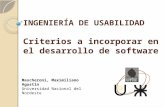 Ingeniería de usabilidad. criterios a incorporar en el desarrollo de software