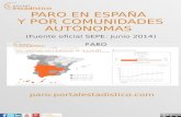 PARO DE ESPAÑA Y SUS COMUNIDADES AUTÓNOMAS, JUNIO 2014