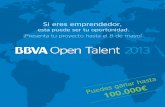 BBVA Open Talent 2013. Hasta 100.000€ para tu proyecto innovador de base tecnológica