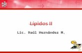 Lic. Raúl Hernández M.. Introducción Los fosfoglicéridos son un grupo de lípidos que contiene un grupo fosfato. Están localizados principalmente en las.