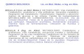 QUIMICA BIOLOGICA Lic. en Biol. Molec. e Ing. en Alim. BOLILLA 3 (Lic. en Biol. Molec.): METABOLISMO. Vías metabólicas. Catabolismo, anabolismo y vías.