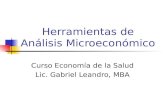 Herramientas de Análisis Microeconómico Curso Economía de la Salud Lic. Gabriel Leandro, MBA.