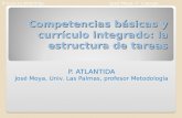 Competencias básicas y currículo integrado: la estructura de tareas P. ATLANTIDA José Moya, Univ. Las Palmas, profesor Metodología Proyecto AtlántidaJosé