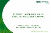 RIESGOS LABORALES EN EL AREA DE MEDICINA LABORAL GLORIA MARIA HERRERA ALEJANDRO AGUDELO BOTERO.