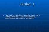 UNIDAD 1 1.- El espacio geográfico español: posición y configuración de la Península Ibérica. Consecuencias naturales e históricas.