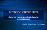 M É TODO CIENT Í FICO Base de nuestra actividad como investigadores M. en C. Carlos Antonio Poot Delgado.