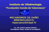 Instituto de Oftalmología Fundación Conde de Valenciana Dra. Ma. Carmen Jiménez Martínez Investigadora Titular, Unidad de Investigación MECANISMOS DE DAÑO.