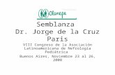 Semblanza Dr. Jorge de la Cruz Paris VIII Congreso de la Asociación Latinoamericana de Nefrología Pediátrica Buenos Aires, Noviembre 23 al 26, 2008.