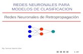 1/37 Redes Neuronales de Retropropagación REDES NEURONALES PARA MODELOS DE CLASIFICACION Mg. Samuel Oporto Díaz.