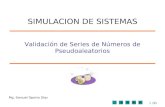 1/33 Validación de Series de Números de Pseudoaleatorios Mg. Samuel Oporto Díaz SIMULACION DE SISTEMAS.