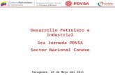 Desarrollo Petrolero e Industrial 3ra Jornada PDVSA Sector Nacional Conexo Paraguaná, 28 de Mayo del 2013.