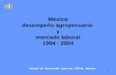 1 México desempeño agropecuario y mercado laboral 1994 - 2004 Unidad de Desarrollo Agrícola CEPAL México.