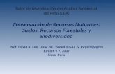 Taller de Diseminación del Análisis Ambiental del Perú (CEA) Conservación de Recursos Naturales: Suelos, Recursos Forestales y Biodiversidad Prof. David.