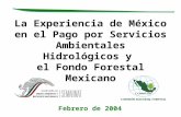 La Experiencia de México en el Pago por Servicios Ambientales Hidrológicos y el Fondo Forestal Mexicano Febrero de 2004.