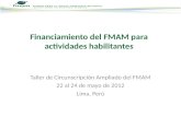 Taller de Circunscripción Ampliado del FMAM 22 al 24 de mayo de 2012 Lima, Perú Financiamiento del FMAM para actividades habilitantes.