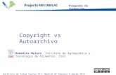 1 Copyright vs Autoarchivo Programa de formación Instituto de Salud Carlos III, Madrid 28 febrero-2 marzo 2011 Remedios Melero. Instituto de Agroquímica.
