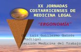 XX JORNADAS COSTARRICENSES DE MEDICINA LEGAL ERGONOMÍA Dr. Luis Guillermo Quirós Madrigal Sección Medicina del Trabajo.