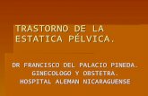 TRASTORNO DE LA ESTATICA PÉLVICA. DR FRANCISCO DEL PALACIO PINEDA. GINECOLOGO Y OBSTETRA. HOSPITAL ALEMAN NICARAGUENSE.