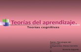 Teorías del aprendizaje. Ramo: Psicología del desarrollo Integrantes: Diana Carreño O. Victoria Gajardo R. Camila Parra E. Constanza Vera M. Teorías cognitivas.