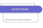 ACIDO-BASE Ortiz Guerrero Diana Carolina. Definiciones: Ácido: es una sustancia que puede donar un Hidrogenion Base: sustancia que puede aceptar un Hidrogenion.