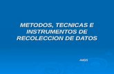 METODOS, TECNICAS E INSTRUMENTOS DE RECOLECCION DE DATOS AMDS.