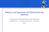 Planes y programas de Educación de Adultos Programa de Perfeccionamiento Docente MINEDUC – CHILE CALIFICA - USACH 2007.