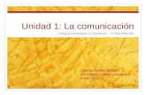 Unidad 1: La comunicación Lengua castellana y Literatura – 1º Bachillerato Carmen Andreu Gisbert IES Miguel Catalán (Zaragoza) Curso 2011-12.