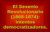 El Sexenio Revolucionario (1868-1874): intentos democratizadores.