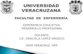 EXPERIENCIA EDUCATIVA: DESARROLLO PROFESIONAL DOCENTE: LIC. GRACIELA LOPEZ OROZCO 2009 VERACRUZ, VER.