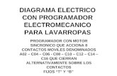 DIAGRAMA ELECTRICO CON PROGRAMADOR ELECTROMECANICO PARA LAVARROPAS PROGRAMADOR CON MOTOR SINCRONICO QUE ACCIONA 8 CONTACTOS MOVILES DENOMINADOS A02 – C04.