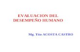 EVALUACION DEL DESEMPEÑO HUMANO Mg. Tito ACOSTA CASTRO.
