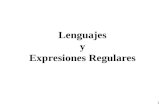1 Lenguajes y Expresiones Regulares 2 Definiciones básicas Alfabeto: conjunto no vacío de símbolos. Es usual utilizar para denotar un alfabeto. Ejemplos: