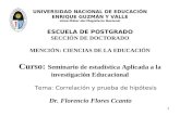 1 Tema: Correlación y prueba de hipótesis Curso: Seminario de estadística Aplicada a la investigación Educacional UNIVERSIDAD NACIONAL DE EDUCACIÓN ENRIQUE.