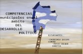 COMPETENCIAS municipales en el ámbito DEL DESARROLLO POLÌTICO ESTUDIANTES: CHUQUIMIA QUISPE XIMENA PATZI COLQUE DANITZA.