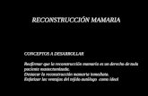 RECONSTRUCCIÓN MAMARIA CONCEPTOS A DESARROLLAR Reafirmar que la reconstrucción mamaria es un derecho de toda paciente mastectomizada. Destacar la reconstrucción.