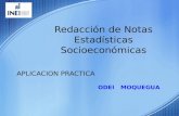 Redacción de Notas Estadísticas Socioeconómicas APLICACION PRACTICA ODEI MOQUEGUA.